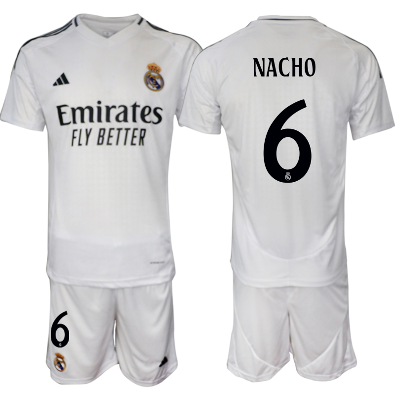 Men 2024-2025 Club Real Madrid home White #6 Soccer Jersey